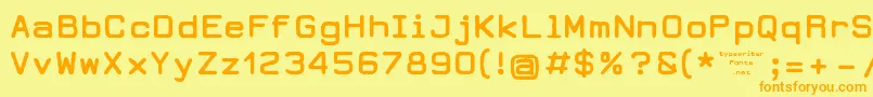 DearbornType-Schriftart – Orangefarbene Schriften auf gelbem Hintergrund