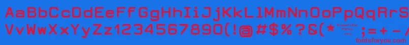 DearbornType-fontti – punaiset fontit sinisellä taustalla