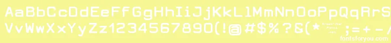DearbornType-Schriftart – Weiße Schriften auf gelbem Hintergrund