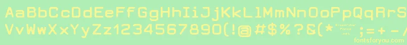 DearbornType-fontti – keltaiset fontit vihreällä taustalla