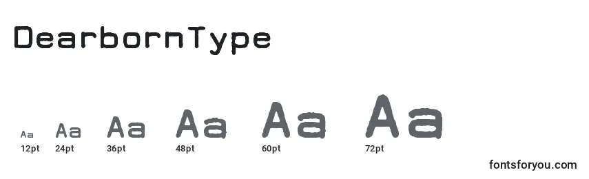 Размеры шрифта DearbornType