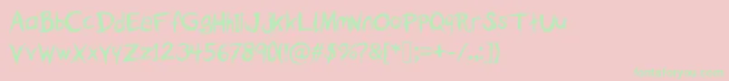 TheFallOfASparrow-Schriftart – Grüne Schriften auf rosa Hintergrund