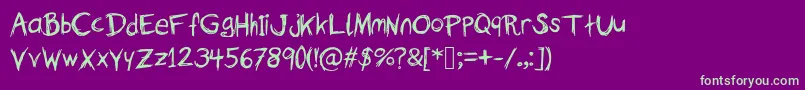 TheFallOfASparrow Font – Green Fonts on Purple Background