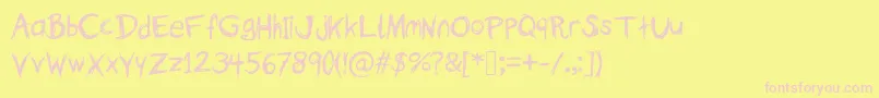 TheFallOfASparrow Font – Pink Fonts on Yellow Background