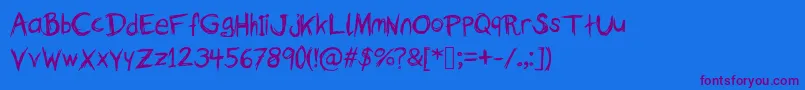 TheFallOfASparrow-Schriftart – Violette Schriften auf blauem Hintergrund