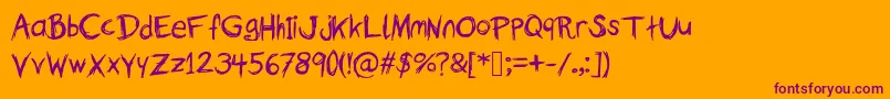 TheFallOfASparrow Font – Purple Fonts on Orange Background