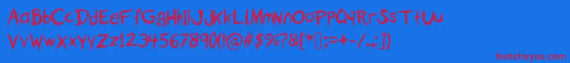 TheFallOfASparrow Font – Red Fonts on Blue Background