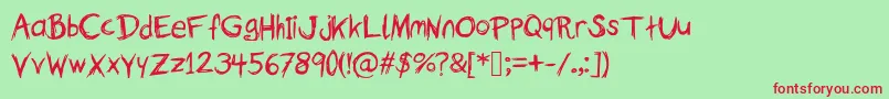 TheFallOfASparrow Font – Red Fonts on Green Background