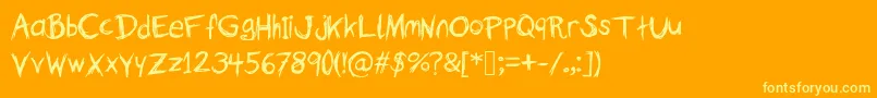 TheFallOfASparrow Font – Yellow Fonts on Orange Background