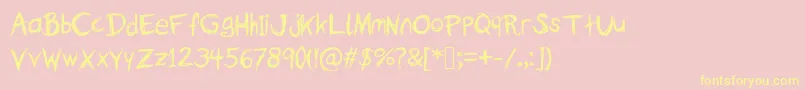 TheFallOfASparrow Font – Yellow Fonts on Pink Background