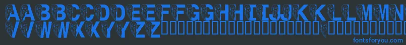 LmsFaceForward Font – Blue Fonts on Black Background