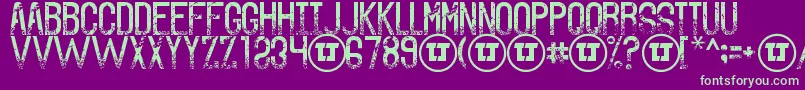 TheSoundOfTruthGrungeDemo Font – Green Fonts on Purple Background