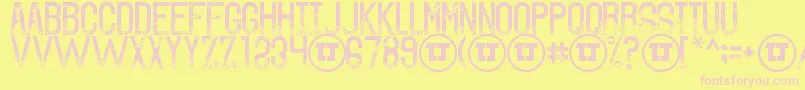 TheSoundOfTruthGrungeDemo Font – Pink Fonts on Yellow Background