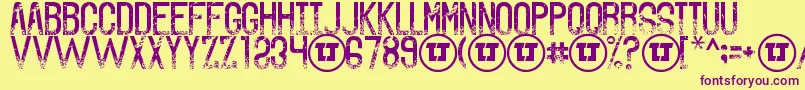 TheSoundOfTruthGrungeDemo Font – Purple Fonts on Yellow Background