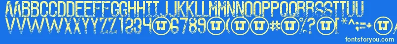 TheSoundOfTruthGrungeDemo Font – Yellow Fonts on Blue Background