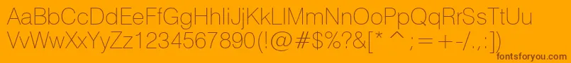 Swiss721ThinBt Font – Brown Fonts on Orange Background