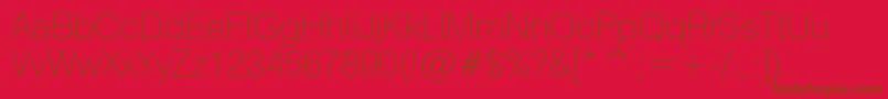 Шрифт Swiss721ThinBt – коричневые шрифты на красном фоне