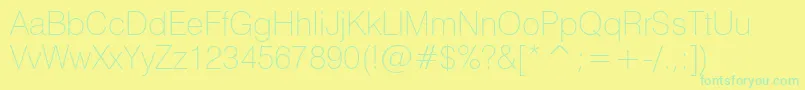 Czcionka Swiss721ThinBt – zielone czcionki na żółtym tle