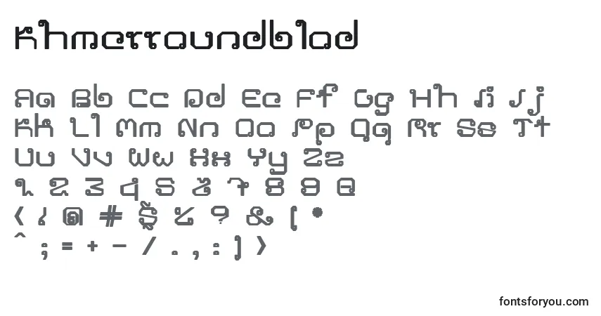 A fonte Khmerroundblod – alfabeto, números, caracteres especiais