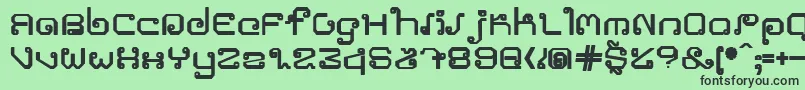 フォントKhmerroundblod – 緑の背景に黒い文字