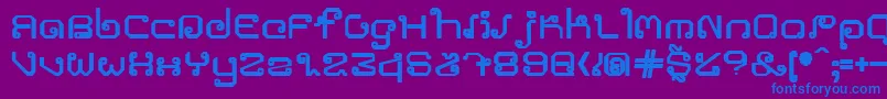 フォントKhmerroundblod – 紫色の背景に青い文字