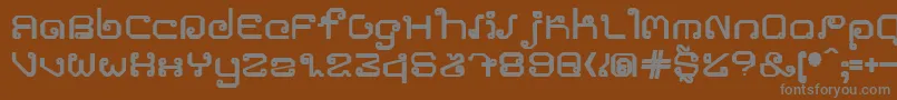 フォントKhmerroundblod – 茶色の背景に灰色の文字