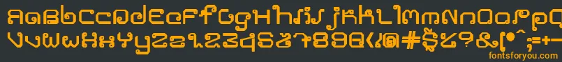 フォントKhmerroundblod – 黒い背景にオレンジの文字