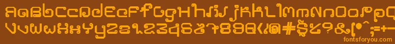 Khmerroundblod Font – Orange Fonts on Brown Background