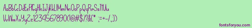 LetThatBeEnoughOtf Font – Purple Fonts on Green Background