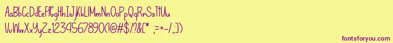 LetThatBeEnoughOtf Font – Purple Fonts on Yellow Background