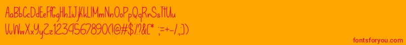 LetThatBeEnoughOtf-Schriftart – Rote Schriften auf orangefarbenem Hintergrund