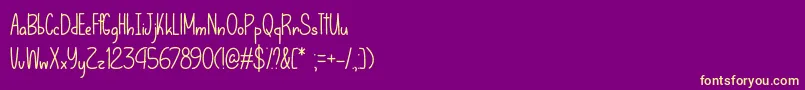 Czcionka LetThatBeEnoughOtf – żółte czcionki na fioletowym tle
