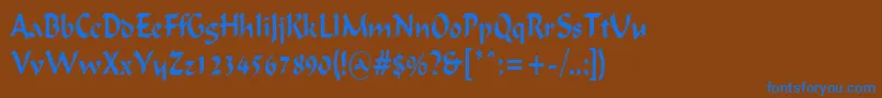 IgnaciouscondensedRegular Font – Blue Fonts on Brown Background