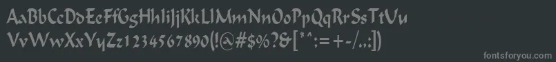 フォントIgnaciouscondensedRegular – 黒い背景に灰色の文字