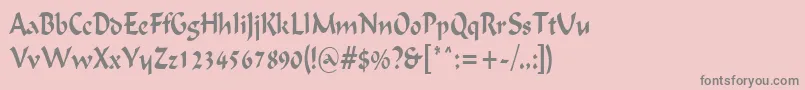 フォントIgnaciouscondensedRegular – ピンクの背景に灰色の文字