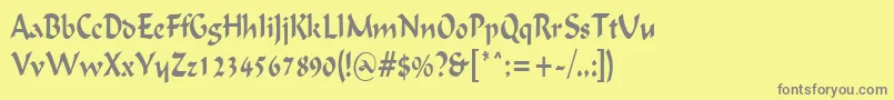 フォントIgnaciouscondensedRegular – 黄色の背景に灰色の文字