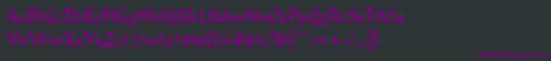 フォントIgnaciouscondensedRegular – 黒い背景に紫のフォント
