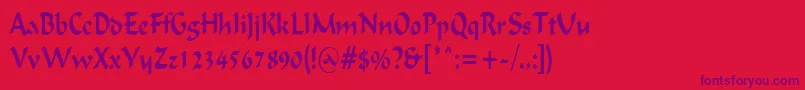IgnaciouscondensedRegular Font – Purple Fonts on Red Background