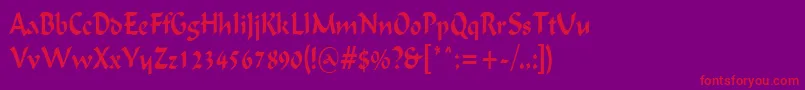IgnaciouscondensedRegular Font – Red Fonts on Purple Background