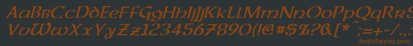 Czcionka DalelandsUncialItalic – brązowe czcionki na czarnym tle