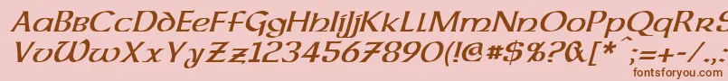 fuente DalelandsUncialItalic – Fuentes Marrones Sobre Fondo Rosa