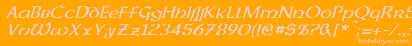 DalelandsUncialItalic Font – Pink Fonts on Orange Background