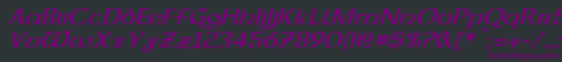 フォントDalelandsUncialItalic – 黒い背景に紫のフォント