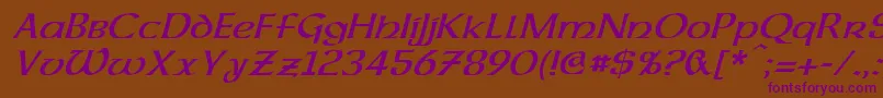 DalelandsUncialItalic Font – Purple Fonts on Brown Background