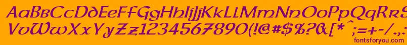 DalelandsUncialItalic Font – Purple Fonts on Orange Background