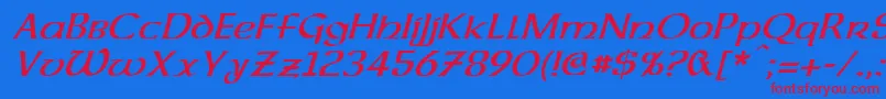 DalelandsUncialItalic Font – Red Fonts on Blue Background