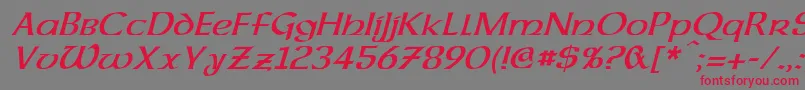 DalelandsUncialItalic Font – Red Fonts on Gray Background
