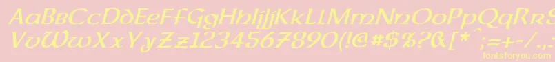 DalelandsUncialItalic Font – Yellow Fonts on Pink Background