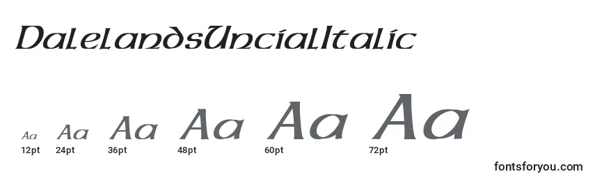 Größen der Schriftart DalelandsUncialItalic