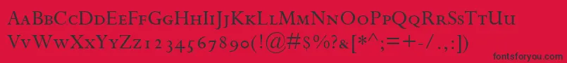PerpetuaSc Font – Black Fonts on Red Background